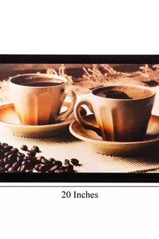 Spilled coffee beans and cups Matt Textured UV Art Painting