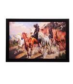 Racing Horses Matt Textured UV Art Painting