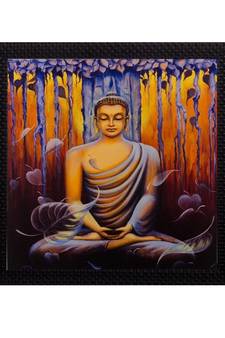 Meditating Buddha Matt Textured UV Art Painting