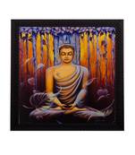 Meditating Buddha Matt Textured UV Art Painting