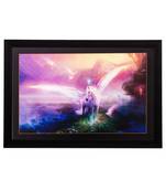 Lucky White Horse with Feather Matt Textured UV Art Painting