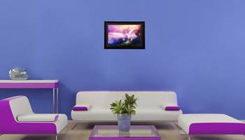Lucky White Horse with Feather Matt Textured UV Art Painting 2