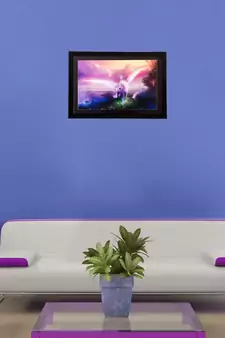 Lucky White Horse with Feather Matt Textured UV Art Painting