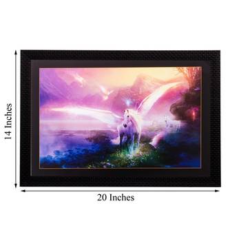 Lucky White Horse with Feather Matt Textured UV Art Painting 3