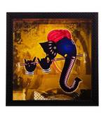 Lord Ganesha Playing Flute Matt Textured UV Art Painting