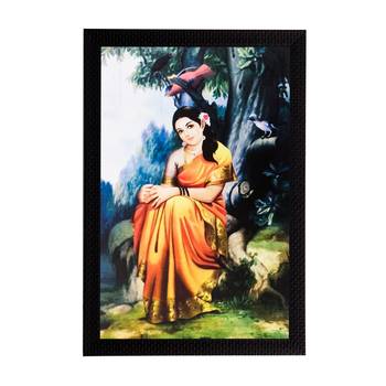 Woman in a thought Matt Textured UV Art Painting 1