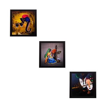 Set of 3 Spritual Matt Textured UV Art Painting 1