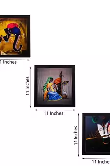 Set of 3 Spritual Matt Textured UV Art Painting