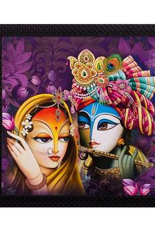 Radha Krishna Matt Textured UV Art Painting