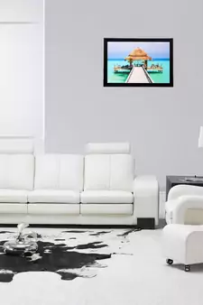 Beautiful Inside Sea Hut Matt Textured UV Art Painting