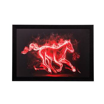 Red Flamed Horse Matt Textured UV Art Painting 1