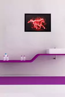 Red Flamed Horse Matt Textured UV Art Painting