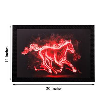 Red Flamed Horse Matt Textured UV Art Painting 3
