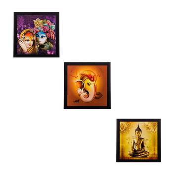 Set of 3 Spritual Matt Textured UV Art Painting 1
