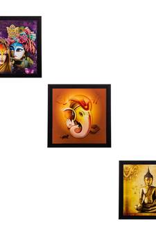 Set of 3 Spritual Matt Textured UV Art Painting