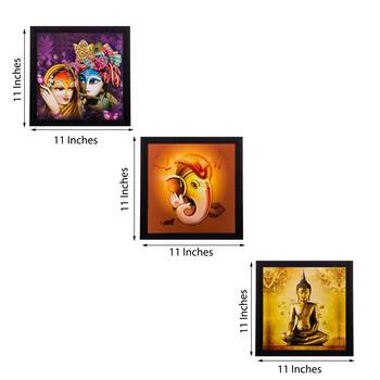 Set of 3 Spritual Matt Textured UV Art Painting 2