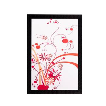 Red Floral Matt Textured UV Art Painting 1
