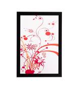 Red Floral Matt Textured UV Art Painting