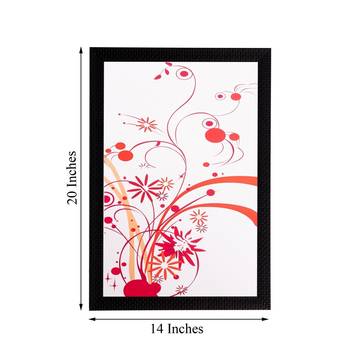 Red Floral Matt Textured UV Art Painting 3