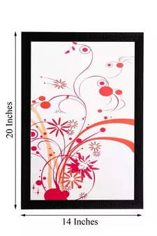 Red Floral Matt Textured UV Art Painting