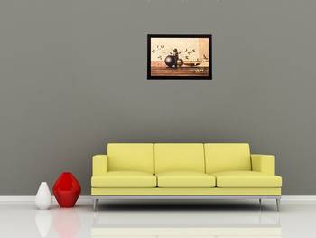 Black- Brown pots Matt Textured UV Art Painting 2