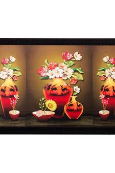 Colorful Vase and Flowers Matt Textured UV Art Painting