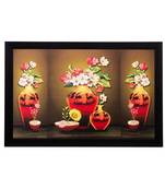 Colorful Vase and Flowers Matt Textured UV Art Painting