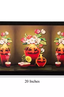 Colorful Vase and Flowers Matt Textured UV Art Painting