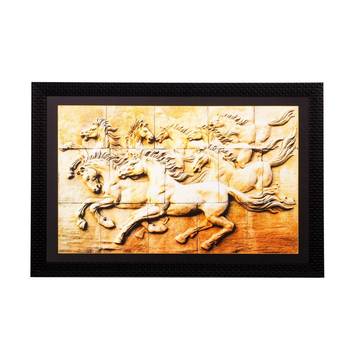 Abstract Running Horses Matt Textured UV Art Painting 1