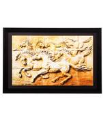 Abstract Running Horses Matt Textured UV Art Painting