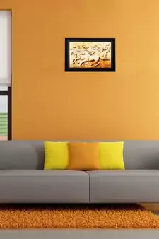 Abstract Running Horses Matt Textured UV Art Painting