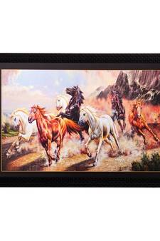 Racing Horses Matt Textured UV Art Painting