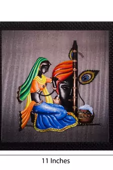 Radha Krishna Matt Textured UV Art Painting