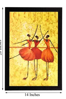 Dancing Girls Matt Textured UV Art Painting
