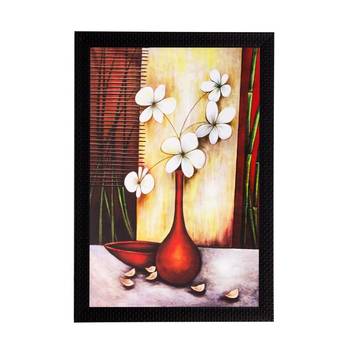 Botanical White flowers Matt Textured UV Art Painting 1