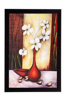 Botanical White flowers Matt Textured UV Art Painting