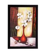 Botanical White flowers Matt Textured UV Art Painting