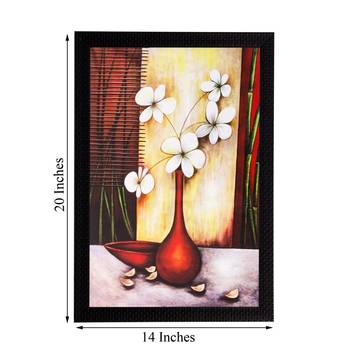 Botanical White flowers Matt Textured UV Art Painting 3