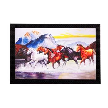 Lucky Running Horses Under Water Matt Textured UV Art Painting 1