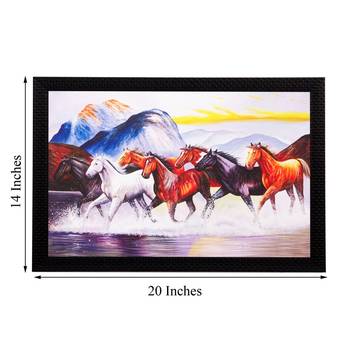 Lucky Running Horses Under Water Matt Textured UV Art Painting 3