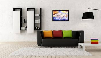 Lucky White Running Horses Matt Textured UV Art Painting 2