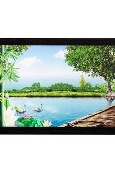 Scenic Water and Trees Matt Textured UV Art Painting