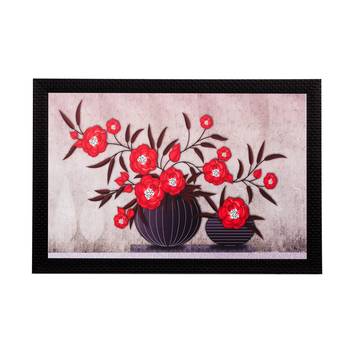 Botanical Red Flowers Matt Textured UV Art Painting 1