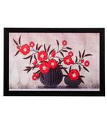 Botanical Red Flowers Matt Textured UV Art Painting