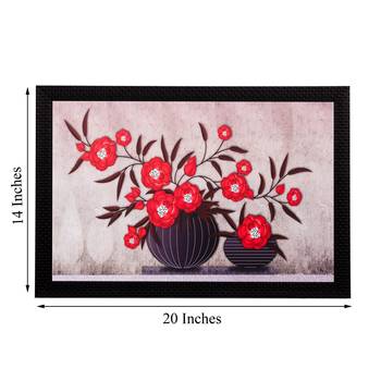 Botanical Red Flowers Matt Textured UV Art Painting 3