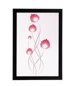 Red Floral Matt Textured UV Art Painting