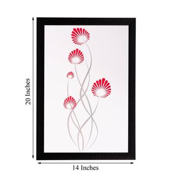 Red Floral Matt Textured UV Art Painting 3