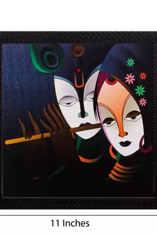 Radha Krishna Matt Textured UV Art Painting