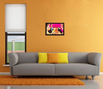 Dancing Group View Matt Textured UV Art Painting 2