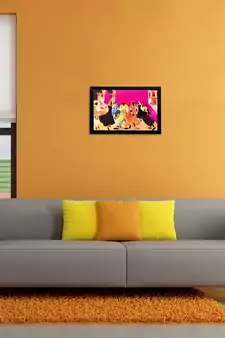 Dancing Group View Matt Textured UV Art Painting